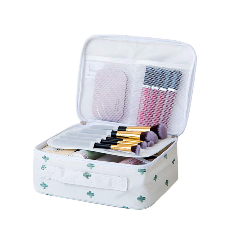 Black Stylish Travel Cosmetic Bag, Portable And Lightweight Makeup Organizer With Flexible Velcro Dividers For Business Trips And Vacations (A- Lemon)