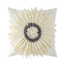 Taie d'oreiller artisanale ornée de marguerites en 3D, décoration élégante pour la chambre qui apporte de la joie, texture velours douce et