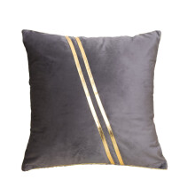 Taie d'oreiller zippée à rayures marron patchwork, design moderne et luxueux apportant une touche d'élégance à tout décor