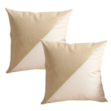 Housses de coussin élégantes en similicuir, lot de 2, 45 x 45 cm, résistantes à la décoloration et aux taches, pour canapé, lit et salon, avec