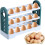 Flippable Refrigerator Egg Trays 3Layer 30Count Egg Holder, White Plastic Fridge Organizer For Side Door Or Countertop 5