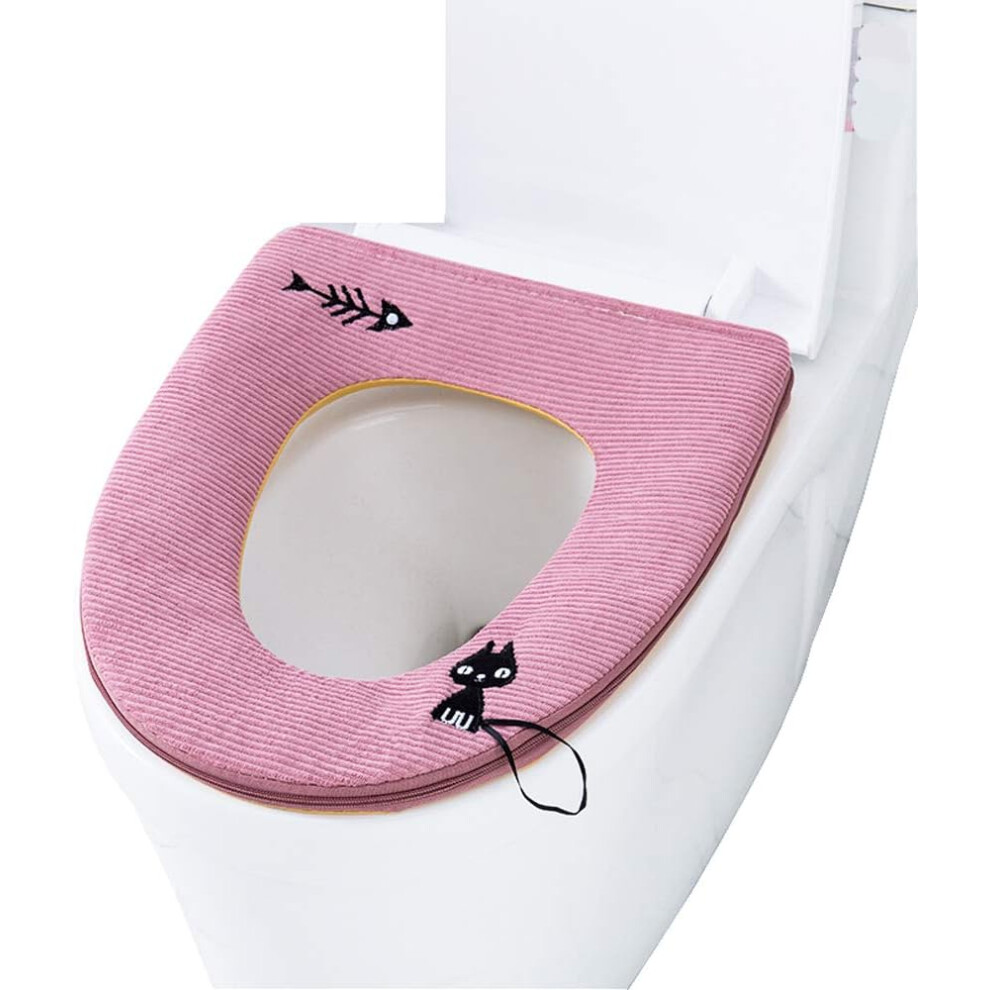 Warm Toilet Seat Cover, Plush Thickened Toilet Seat With Universal Zipper Design For Most Toilet Lids