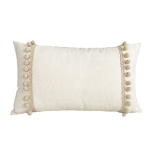 Housses de coussin à franges style campagnard, mélange de coton et de lin, style bohème, avec housses amovibles pour canapé, couleur unie à
