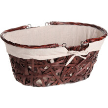 Coș de răchită în stil rustic cu mânere, dimensiuni mari, perfect pentru activități în aer liber, cadouri și depozitare decorativă,