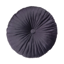DĂ©coration intĂ©rieure : Coussin dĂ©coratif rond en velours Ă plis piquĂ©s pour salon ou lit, coloris uni, garni de coton PP (Ă©lĂ©gant design Ă
