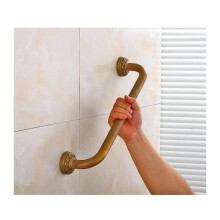 Maniglione di sicurezza in ottone resistente da parete, ausilio per la mobilità antiscivolo per bagno e doccia, stile classico antico, 49 cm con
