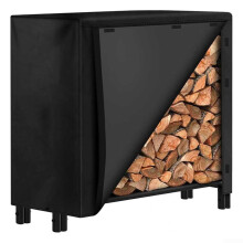Outdoor Firewood Rack Cover, Breathable Waterproof Oxford Fabric, TightFit Security, Dryness And Airflow, 244x61x107 cm