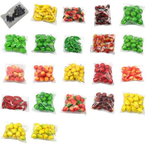 20pcs Simulation Fruit Foam Lemon Orange Photo-dark cherry 1