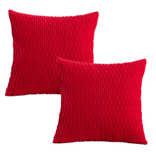 Taies d'oreiller décoratives en velours polyester, motif rayé, faciles à nettoyer, pour canapé et salon (2 pièces)