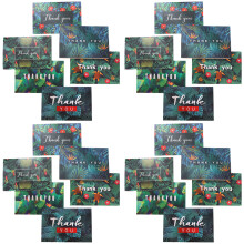 Cartões de agradecimento elegantes com impressão em folha de ouro, pacote com 24 unidades, papel cartão grosso de 10x15 cm para casamentos, chás