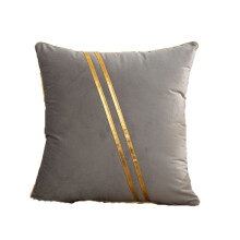 Housses de coussin en velours rayé cuir doré, faciles d'entretien et résistantes, pour votre canapé, fauteuil ou bureau (lot de 2)