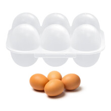 6 Grid Egg Cartons Clear Plastic Egg Containers 6 Egg Capacity Refrigerator Camping Hiking Travel