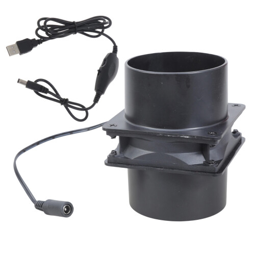 Compactly Plastic Inline Ventilation Fan 50CFM Airflows USB