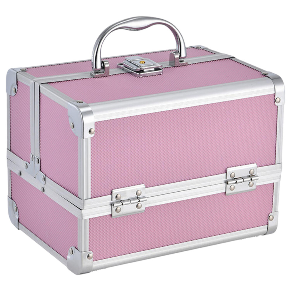 Travel Makeup Box Organizer, Makeup Box Gifts for Her with Reinforced Corners and Lockable Makeup Case Design, Accordion Style Compartments and Built-