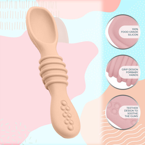 Κουτάλι μάσησης σιλικόνης First Stages Feeding Essential, με οδηγό για απογαλακτισμό μωρού, 2