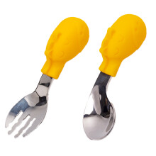 Babylöffel aus Edelstahl, ergonomisches Kleinkindbesteck für die Einführung von Beikost, aus ungiftigen Materialien, spülmaschinenfest, für