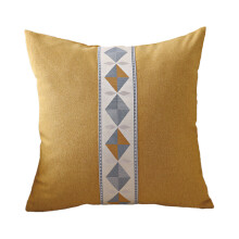 Taie d'oreiller géométrique abstraite, articles de maison en lin brodé géométrique, housse de coussin carrée à motif triangulaire, taies
