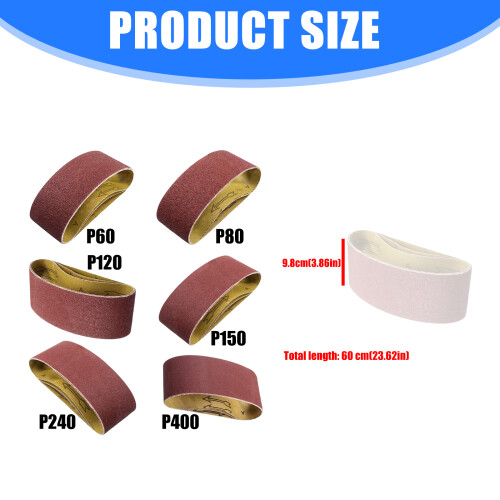 Multiple Pack Aluminum Oxide Sanding Belts 2x24 Inch Sturdy-60 1