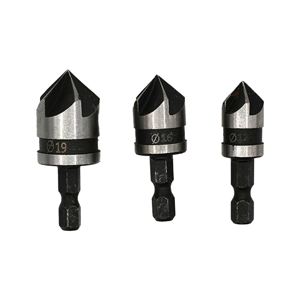 Hexadecimal Shank Countersinking Drill Bit 3Size 12 16 19Mm 7755000258274