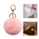 Fuzzy Pompoms Key Ring Ladies Accessory Charm Handmade-Khaki 3