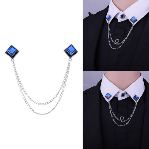 Modern Collar Clip Alloy Construction-Sapphire Silver bottom 1