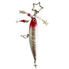 Fish Bag Pendant Bag Charm Fishing Keyring Plastic Texture-Red