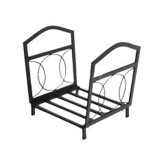 Firewood Rack Outdoor Metal, Log Storage Rack, 48Inch Steel Frame, WeatherResistant Black Finish