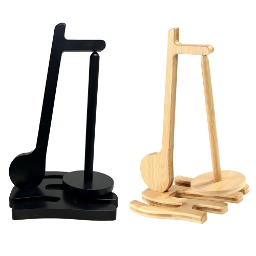 Musical Note Shape Rotating Wood Yarn Holder Magnetic-Black 2