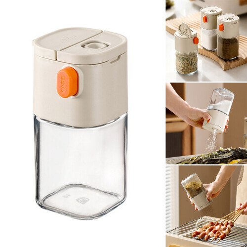Transparent Glass Salt Dispenser Condiment Container with Exact 1