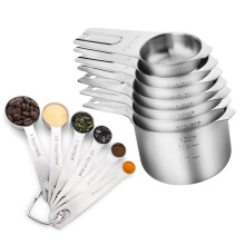 Practical Kitchen Measuring Spoon Set Stainless Steel Scoops-B