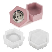 Resin Silicone Jar Molds with Lid for Incenses Warmer-Hexagon 3