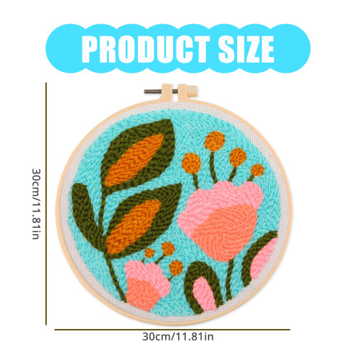 Flower Punching Needlle Embroidery Set with Instruction-201 2