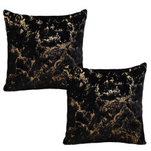 Housse de coussin carrée en velours doux, avec fermeture éclair invisible et imprimé doré scintillant, pour femmes, filles et adolescentes.