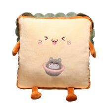 Coussin de chaise adorable à motif dessin animé, oreiller de voyage Toast avec une expression boudeuse, ajoute une touche de personnalité à votre