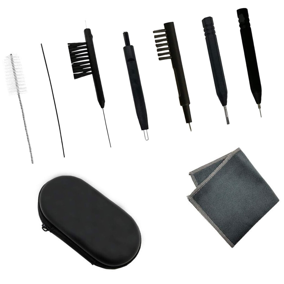 Portable 9Piece Hearing Aids Cleaning Set with Nylon Brushes and