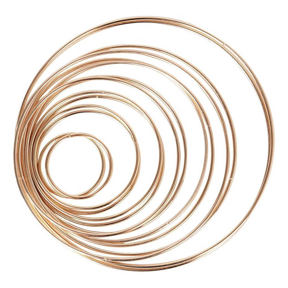 Crafting Elegance: Sturdy Metal Hoops, Gold Hoop Rings For Macrame Wall Hangings, Diy Dream Catcher, Wedding Wreath Decor (Golden, 7 Sizes) 9135470254767
