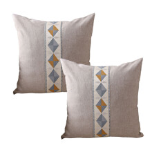 Lot de 2 housses de coussin jaune moutarde, jeté décoratif en velours avec fermeture éclair invisible pour un entretien facile, tissu en lin haute