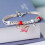 Bracelet pendentif papillon coloré, longueur réglable,-Bleu 7