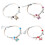 Bracelet pendentif papillon coloré, longueur réglable,-Bleu 2