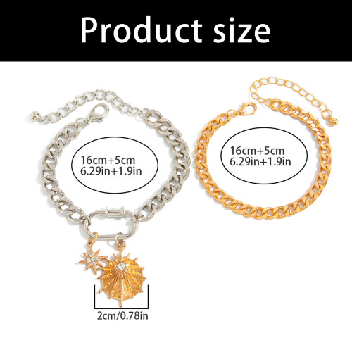 Bracelets à pendentif étoile à huit branches incrustés de strass 2