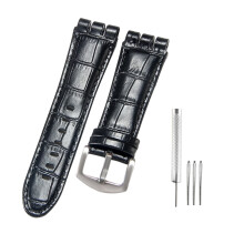Bracelet en cuir, modèles-boucle acier noire 23mm avec outils
