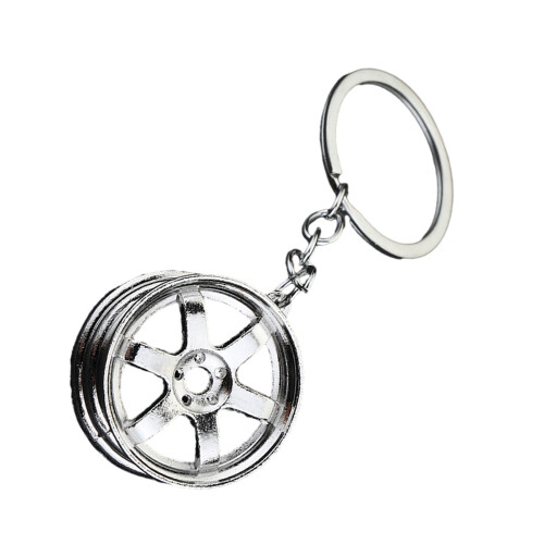 Porte-clés portable en forme de roue, ornement adapté-Blanc K