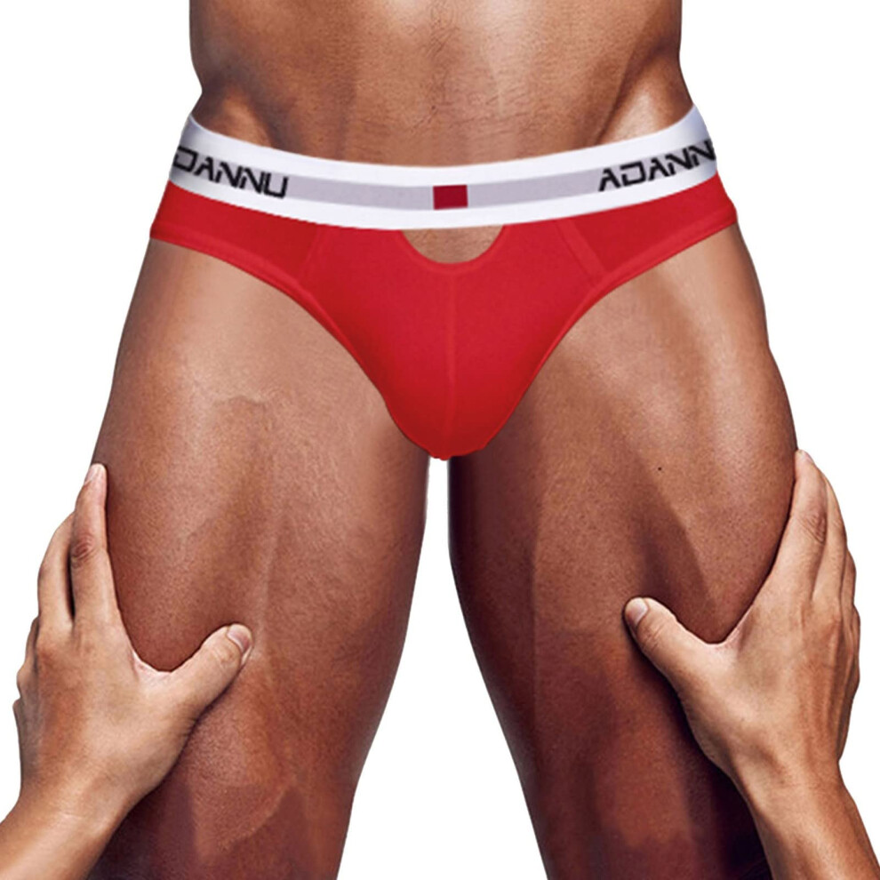 Red Sexy Underwear Mens Gstring Elephant Shape Thong With Long U Bulge Pouch Xxl