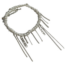 Collier avec pendentif en perles d'imitation, cœur, étoile,-1