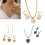 Ensemble de bijoux perles/coeur, collier léger-Or blanc nacré C. 3
