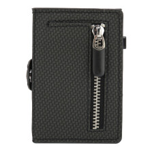 Carteira masculina fina, universal, com suporte para assento de carro, compatível com função de bloqueio RFID, material de alta qualidade e toque