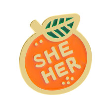 Broche Unique en alliage de pronom de genre Orange,-QHXZ5175