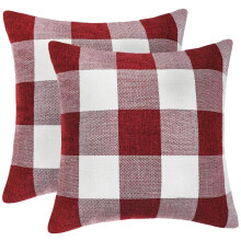 Coussin carré à carreaux style ferme, en tissu confortable, style vintage classique qui apporte une touche chaleureuse à votre salon, décor