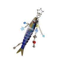 Porte-clés à la mode en résine, Texture poisson, adapté-Style D