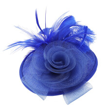 Pălărie Fascinator reversabilă și detașabilă, bandă de susținere confortabilă, elegantă, cu pene din plasă florală, clemă pentru